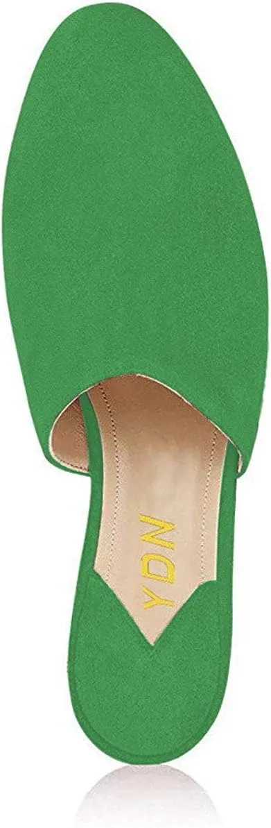 YDN Women Stacked Low Heel Mules Slide on Closed Toe Clogs Block Casual Slippers Shoes Size 4-15 US