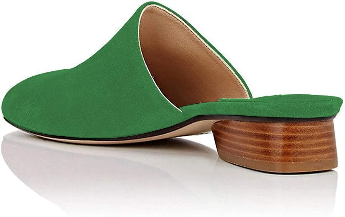 YDN Women Stacked Low Heel Mules Slide on Closed Toe Clogs Block Casual Slippers Shoes Size 4-15 US