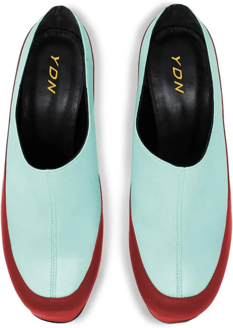 YDN Women's Chic Round Toe Platform Pumps Chunky Block High Heels Slip On Comfort Daily Walking Shoes Dressy Casual Size 4-16 US