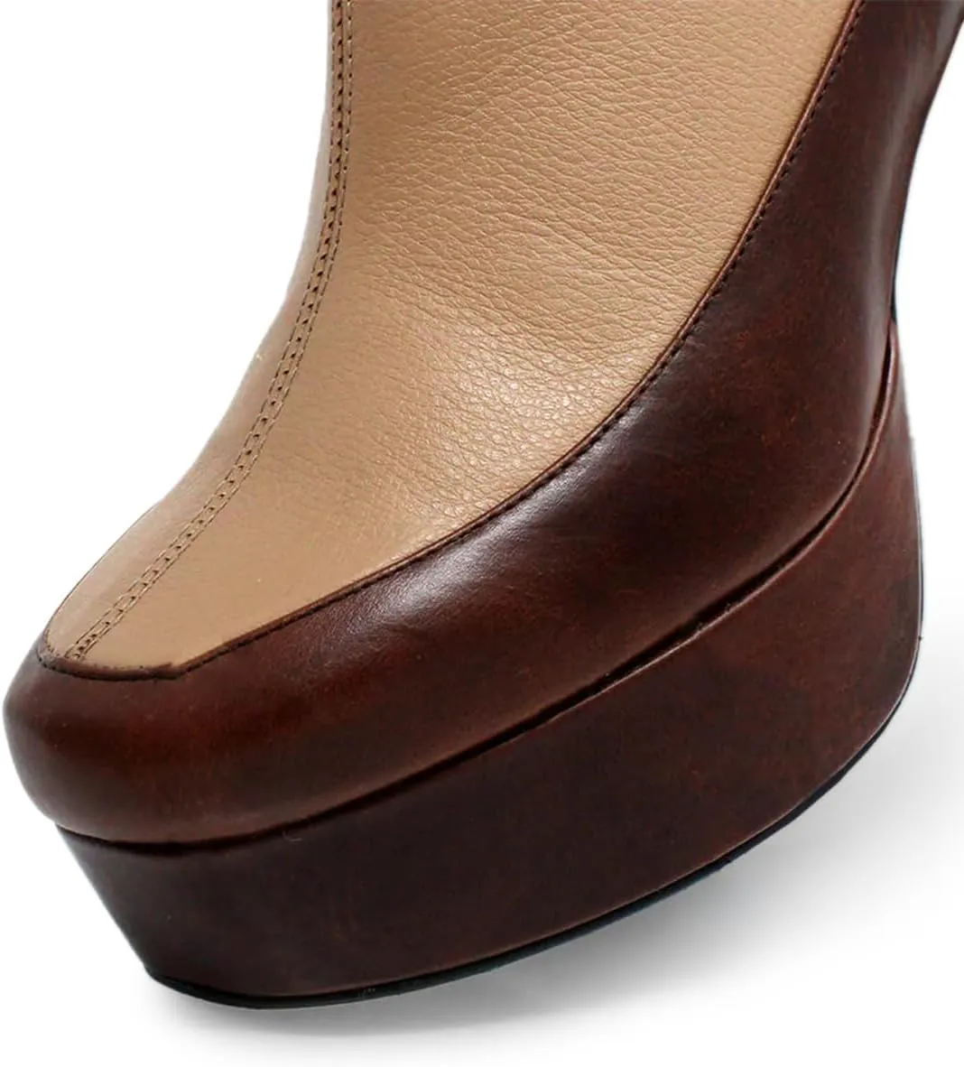 YDN Women's Chic Round Toe Platform Pumps Chunky Block High Heels Slip On Comfort Daily Walking Shoes Dressy Casual Size 4-16 US