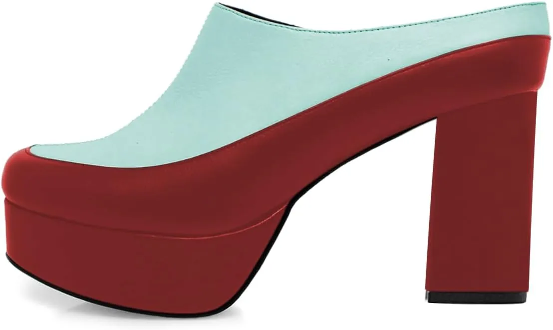 YDN Women's Chic Round Toe Platform Pumps Chunky Block High Heels Slip On Comfort Daily Walking Shoes Dressy Casual Size 4-16 US