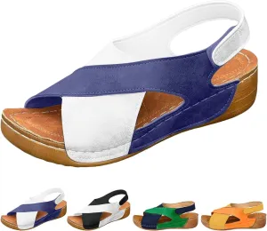 Yilia Orthopedic Sandals for Women, 2025 New Summer Comfortable Sandals Arch Support Wedge Sandal, Womens Orthopedic Platform Dressy Wedge Shoes