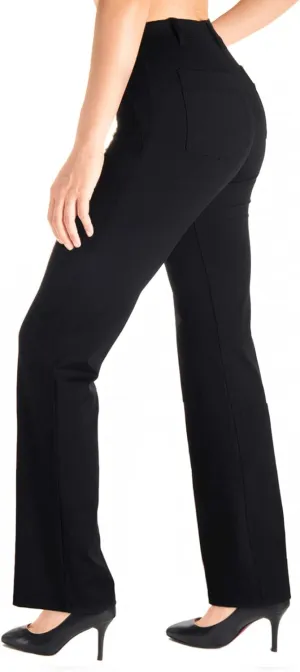 Yogipace,Belt Loops,Women's Petite/Regular/Tall Flare Yoga Dress Pants