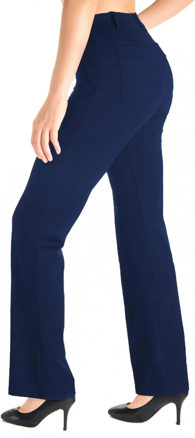 Yogipace,Belt Loops,Women's Petite/Regular/Tall Flare Yoga Dress Pants