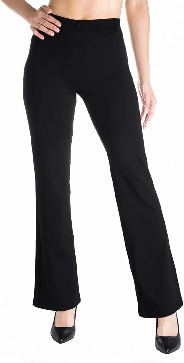 Yogipace,Belt Loops,Women's Petite/Regular/Tall Flare Yoga Dress Pants