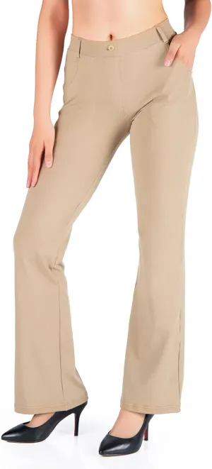 Yogipace,Belt Loops,Women's Petite/Regular/Tall Flare Yoga Dress Pants