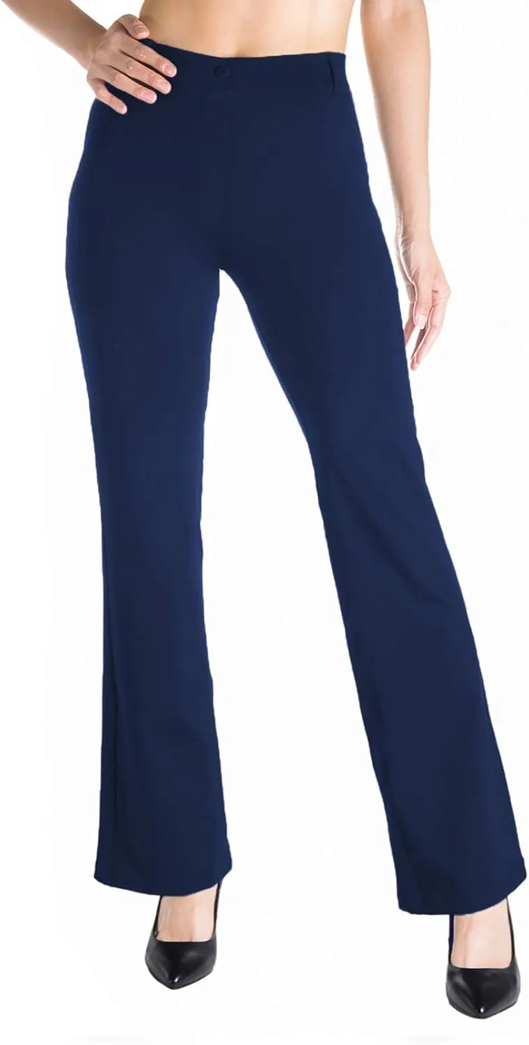 Yogipace,Belt Loops,Women's Petite/Regular/Tall Flare Yoga Dress Pants