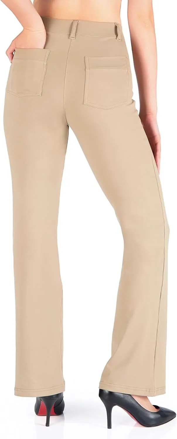 Yogipace,Belt Loops,Women's Petite/Regular/Tall Flare Yoga Dress Pants