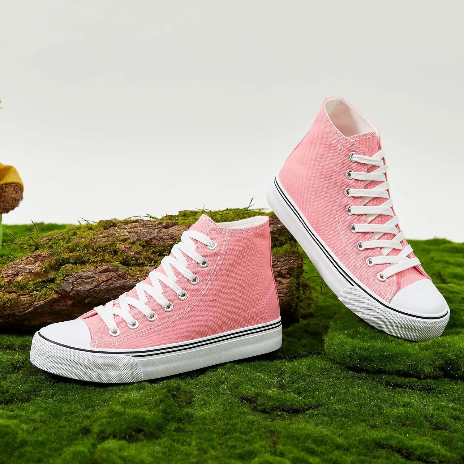 ZGR Womens High Top Canvas Sneakers,Lace-up Canvas Shoes,Casual Tennis Walking Shoes