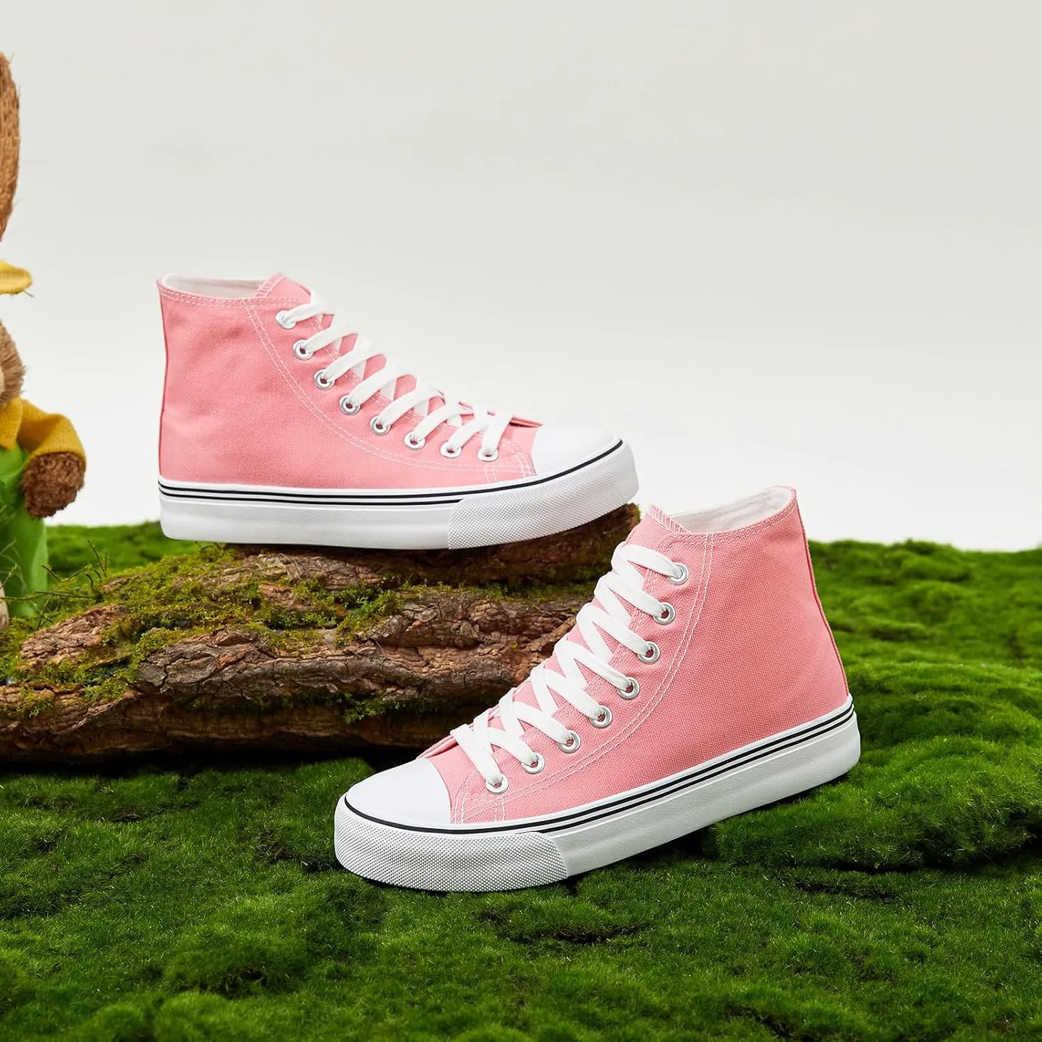 ZGR Womens High Top Canvas Sneakers,Lace-up Canvas Shoes,Casual Tennis Walking Shoes