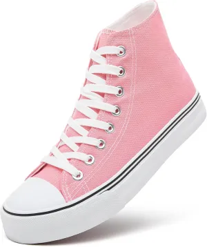 ZGR Womens High Top Canvas Sneakers,Lace-up Canvas Shoes,Casual Tennis Walking Shoes