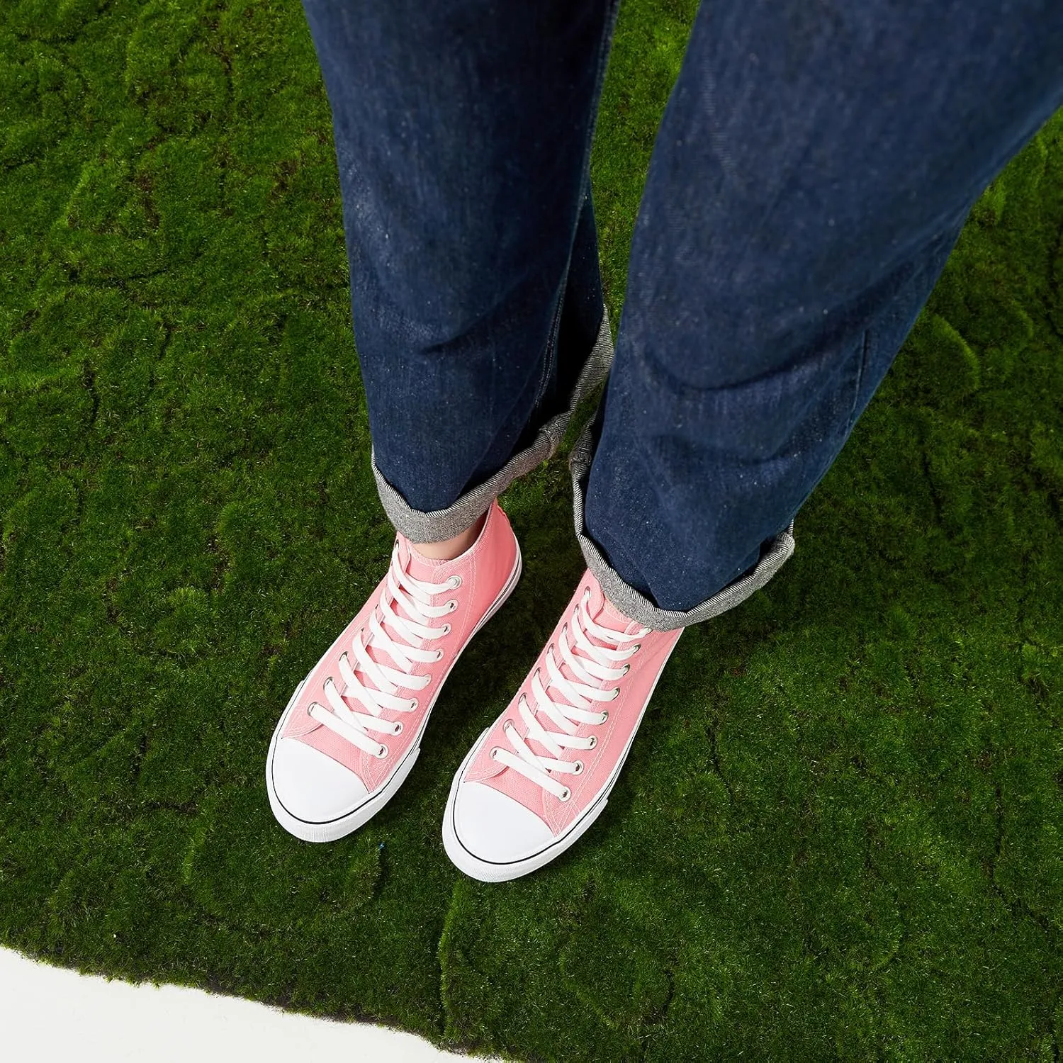 ZGR Womens High Top Canvas Sneakers,Lace-up Canvas Shoes,Casual Tennis Walking Shoes