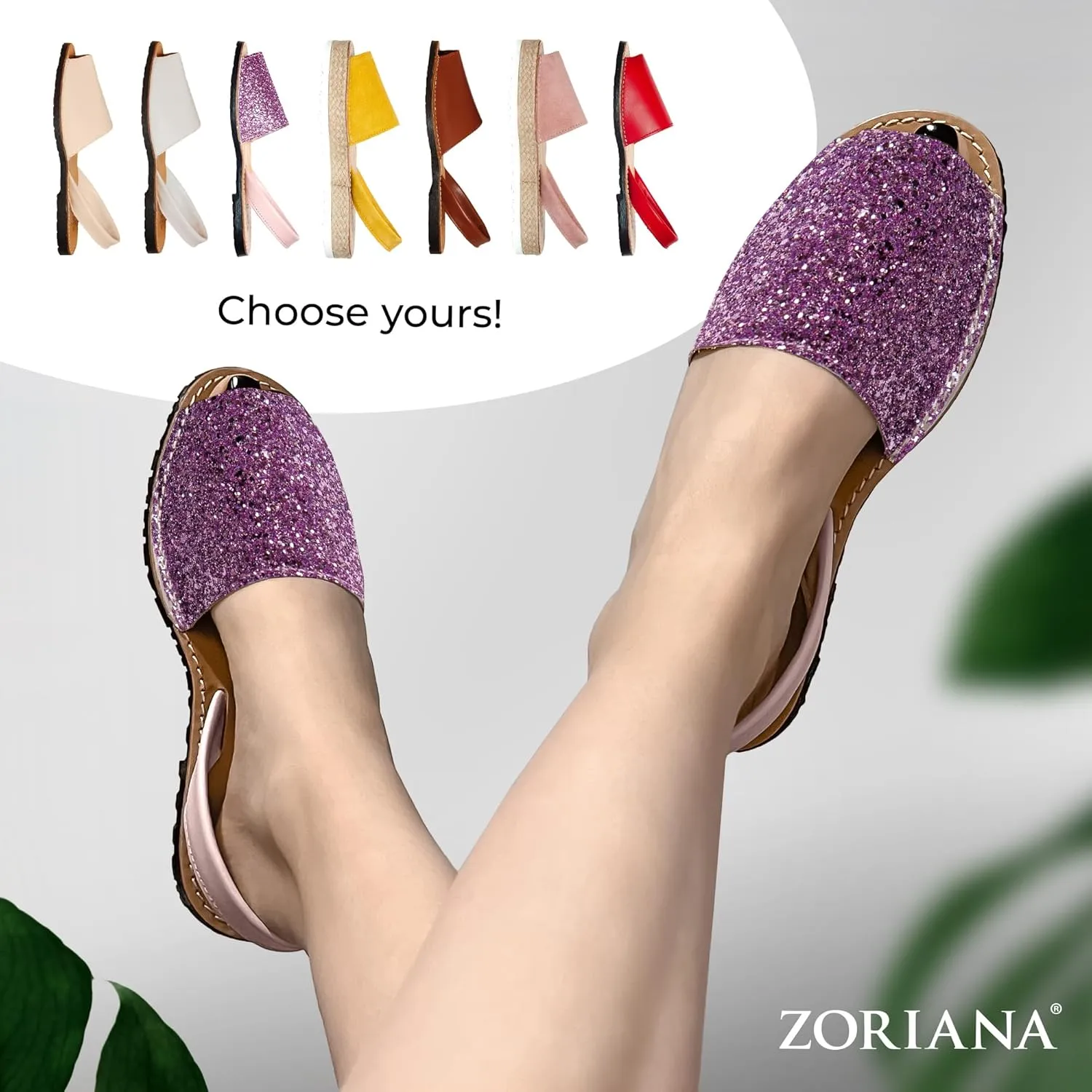 ZORIANA® Sandals for Women Handmade Leather, Dressy, Comfortable Sling Back Shoes Flat - Fashion Exclusively Made in Spain - Avarca Summer Trending Slingback Shoes 2023, 100% Spanish Genuine Leather