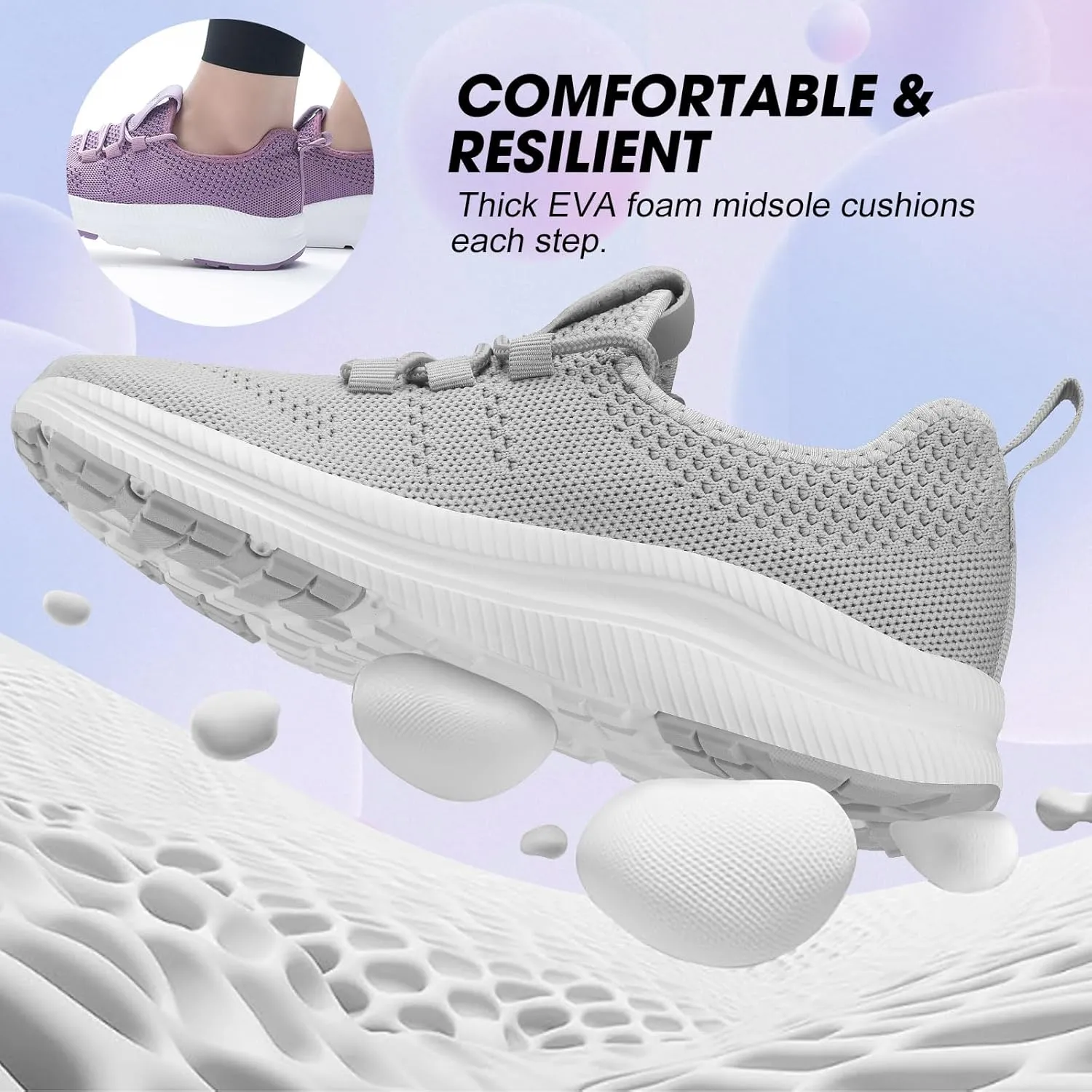 ZOVE Wide Toe Box Shoes Women Extra Wide Width Sneakers Ultra Light Road Running Shoes Non-Slip Tennis Sneakers Breathable Walking Athletic