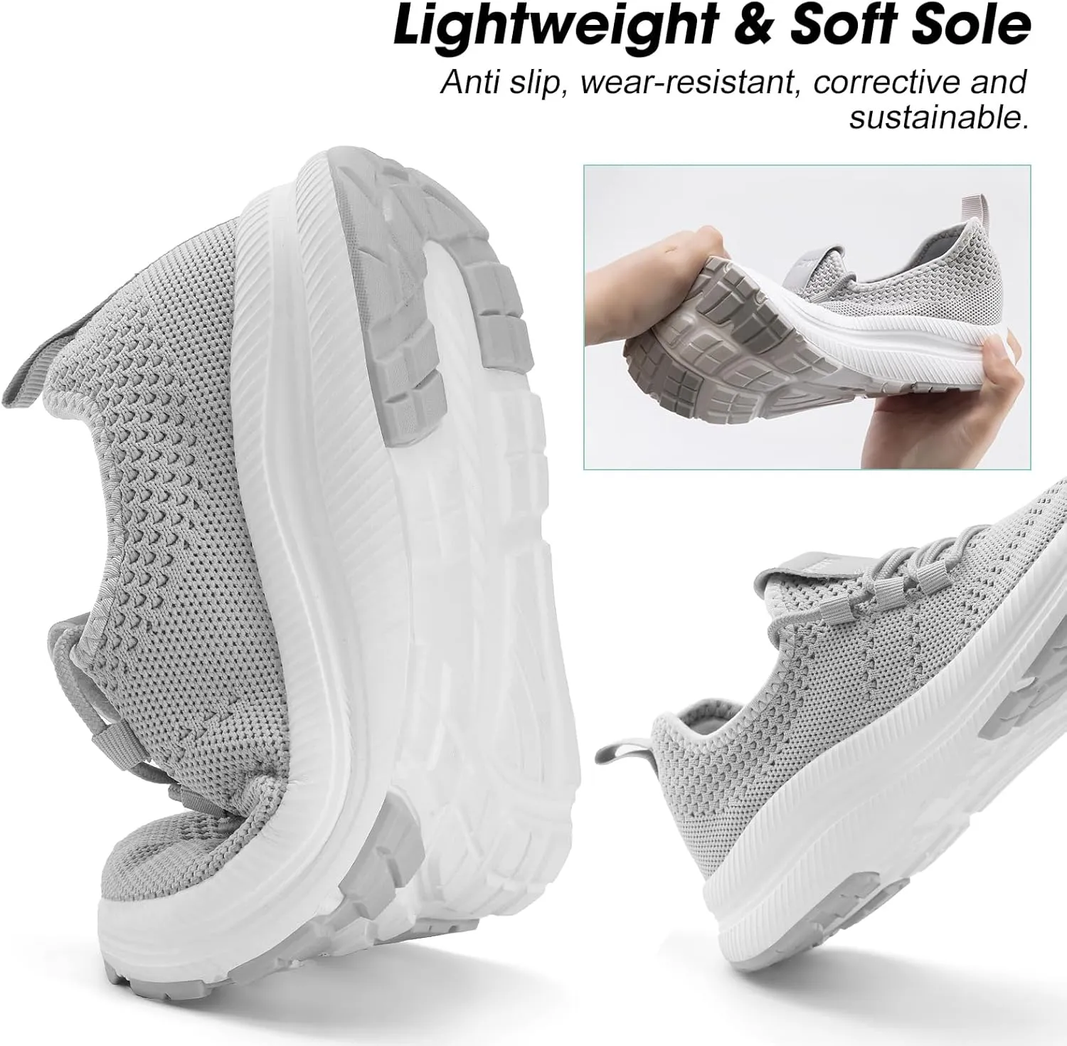 ZOVE Wide Toe Box Shoes Women Extra Wide Width Sneakers Ultra Light Road Running Shoes Non-Slip Tennis Sneakers Breathable Walking Athletic
