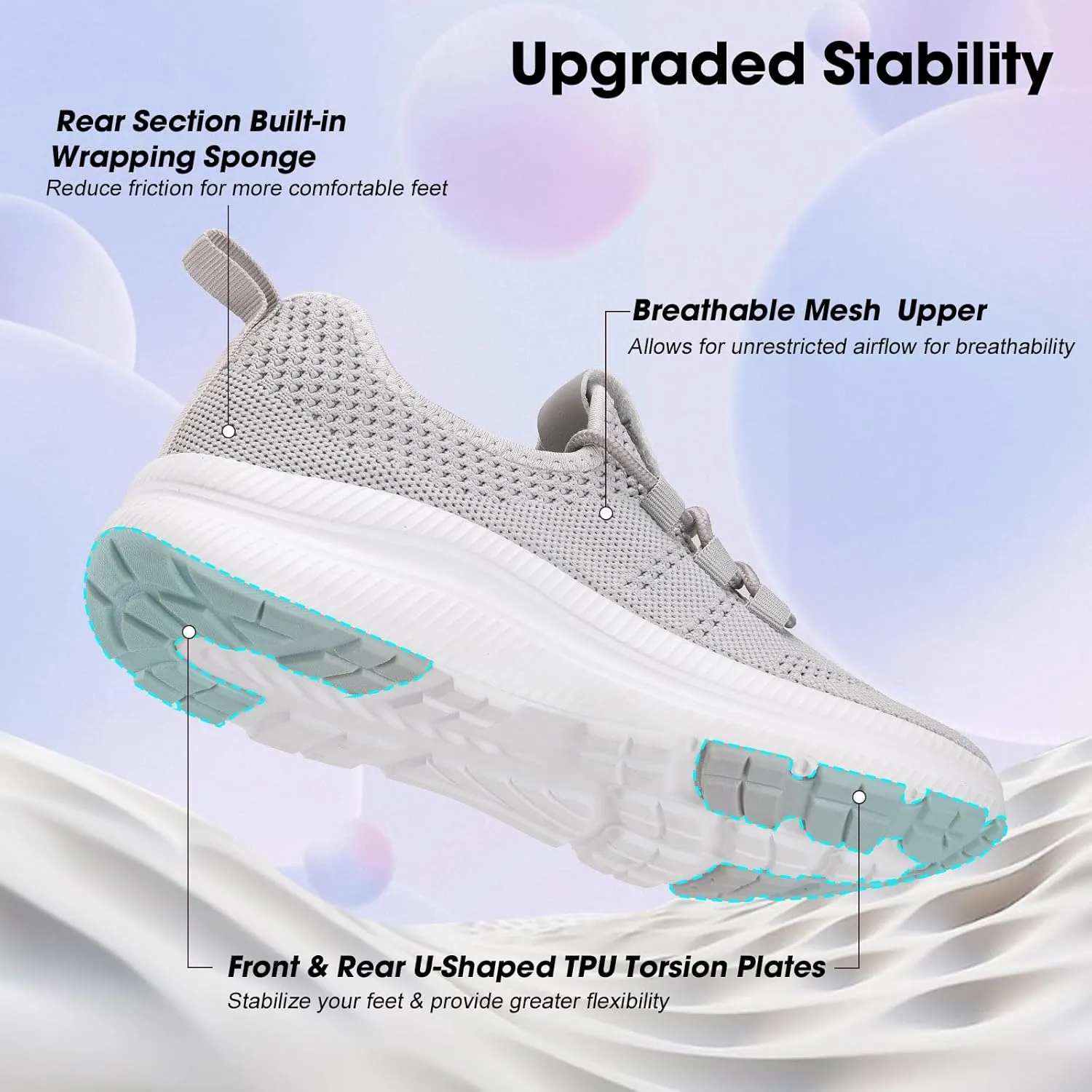 ZOVE Wide Toe Box Shoes Women Extra Wide Width Sneakers Ultra Light Road Running Shoes Non-Slip Tennis Sneakers Breathable Walking Athletic