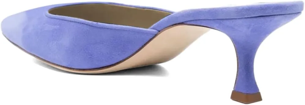 Zszszsu Women's Classic Closed Pointed Toe Heeled Mules Elegant Kitten Heel Slide Sandal Backless Loafers Dress Party Shoes Size 4-16 US