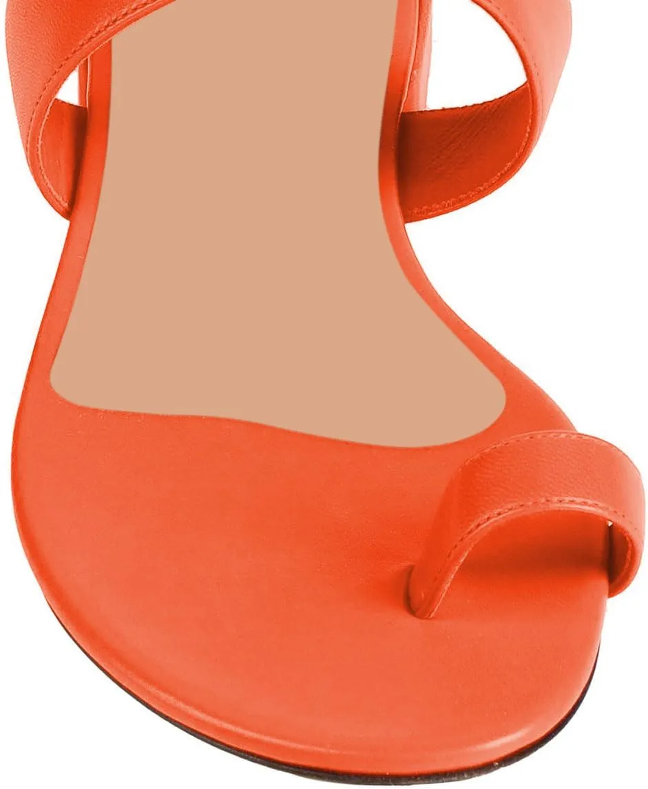 Zszszsu Women's Toe Ring Slide Sandals Comfy Chunky Low Heel Flip Flops Open Toe Thong Slip On Mules Knot Strap Dress Summer Casual Shoes Size 4-16 US