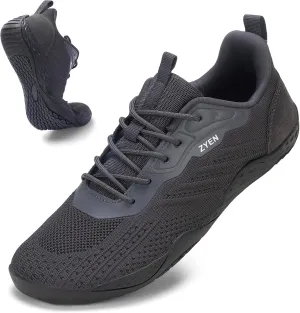 ZYEN Mens Barefoot Shoes Wide Toe Box Trail Running Sneakers Zero Drop Non-Slip Extra Wide Width Walking Shoes Minimalist Wrestling Sneakers Gym Trainer 6.5-13